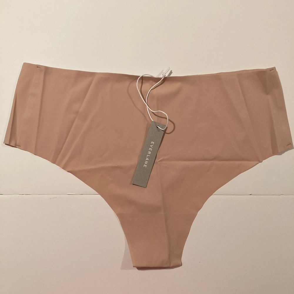 Everlane ReNew Thong Underwear Womens XL‎ Light Tan Seamless Panties Invisible